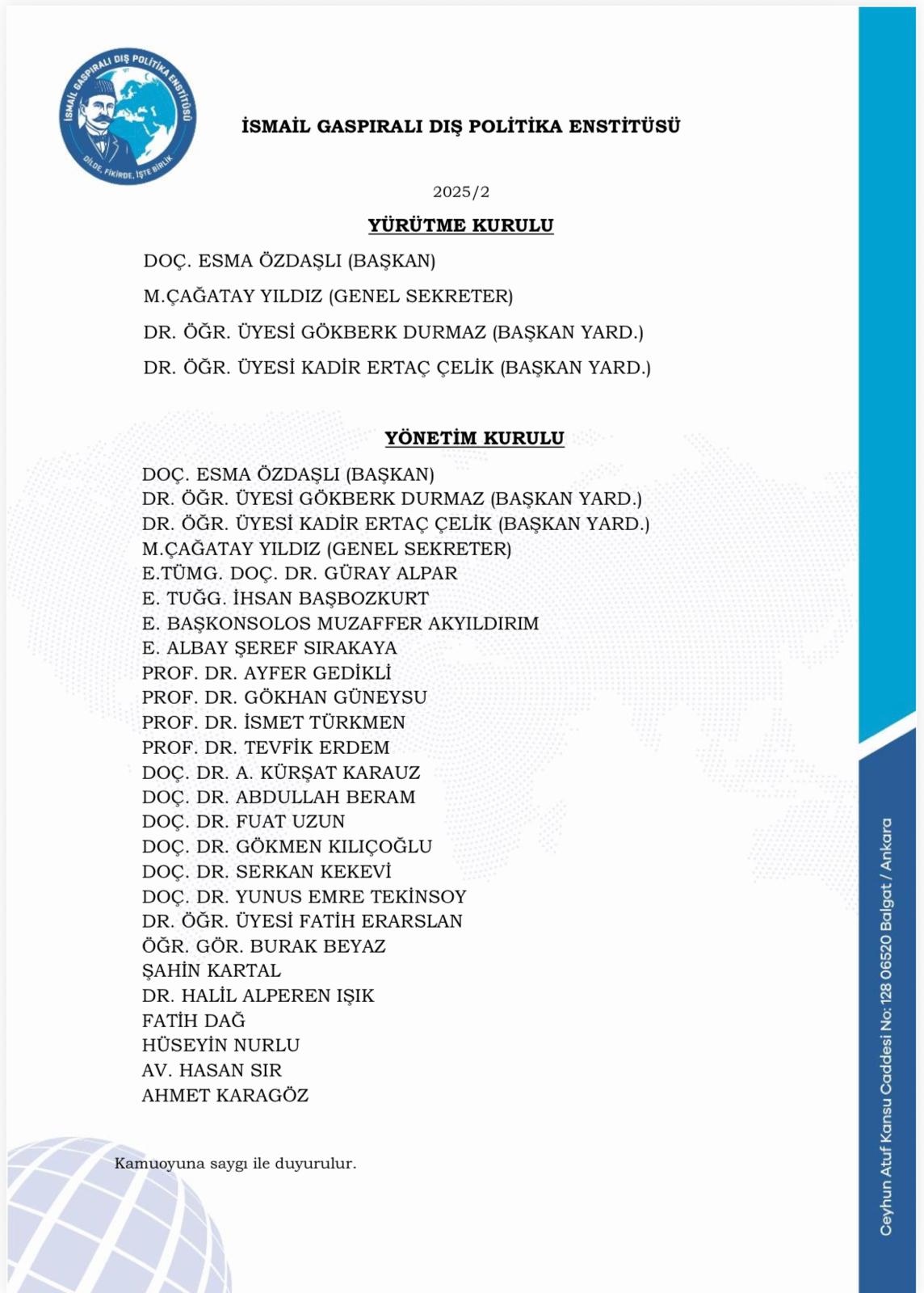 Yürütme ve Yönetim Kurulu